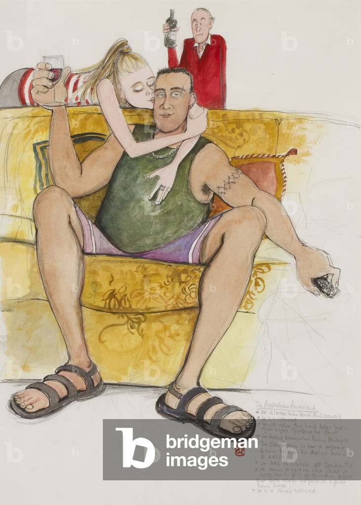 The Australian Boyfriend, 2004 (pencil, ink & watercolour on paper)