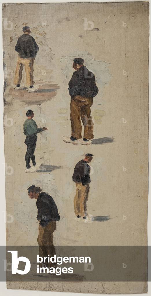 On a Dutch beach: figure studies (oil on canvas)