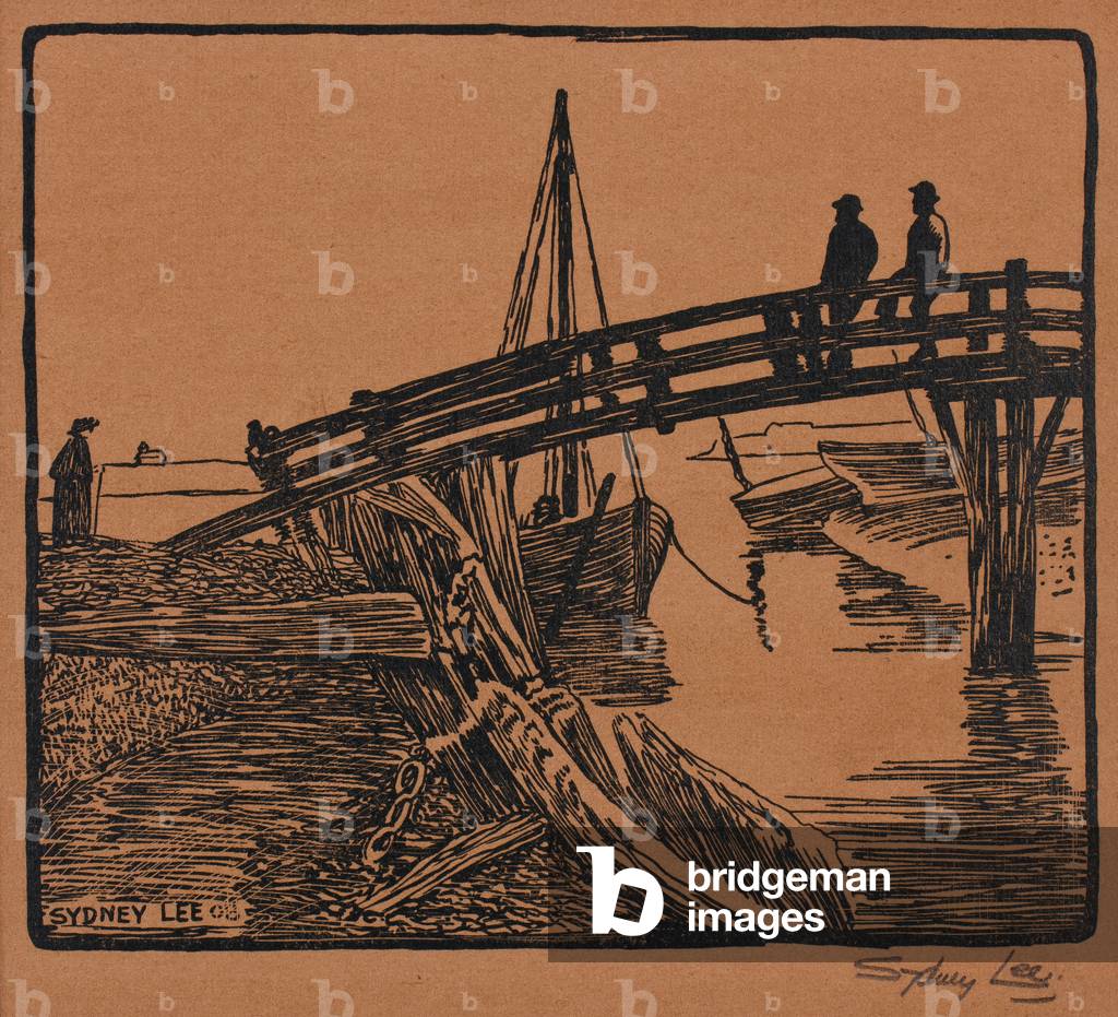 The Bridge, Walberswick, 1908 (woodcut on paper tinted with w/c)