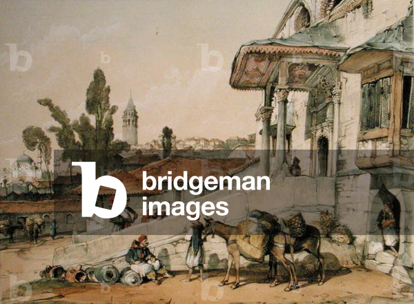 View of the District of Galata, early 1800s (pen & ink on paper)