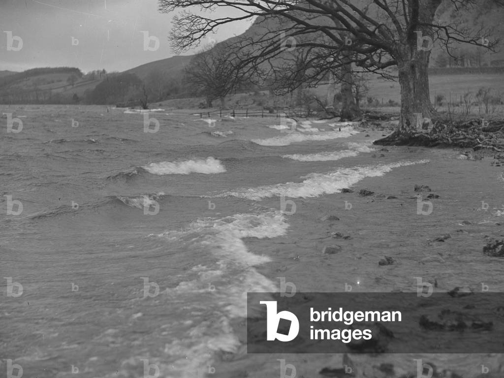 A view of the lake shore at Crummock Water, 1930s-60s (b/w photo)