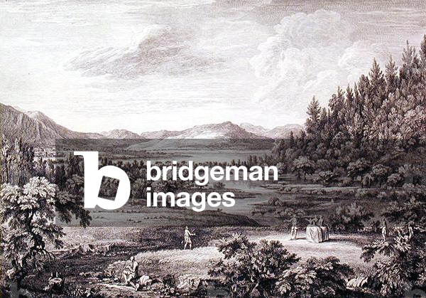 A View from Ulswater toward Pooley Bridge, engraved by Chatelin and Canot (engraving)