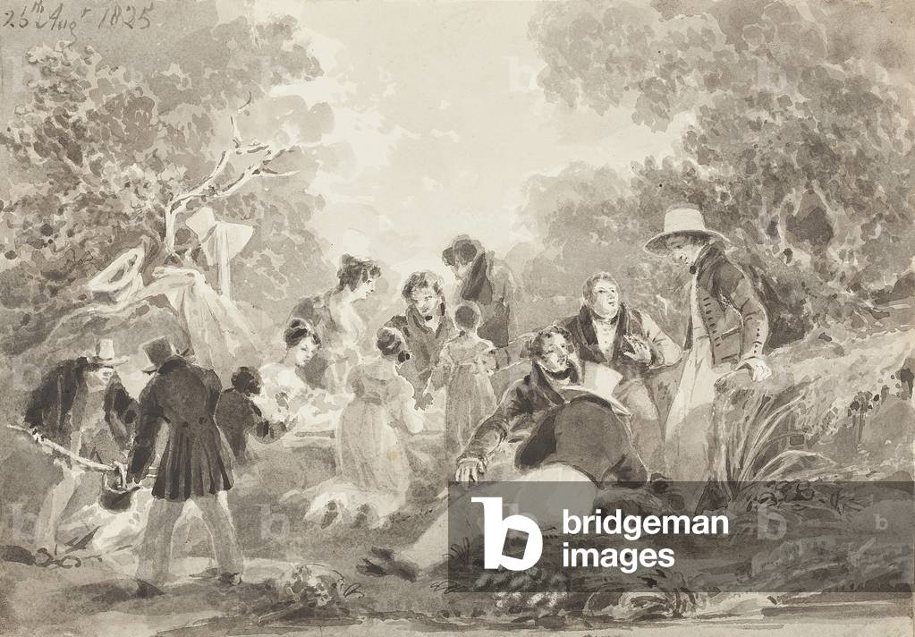 Picnic by the lake, 1825 (w/c on paper)