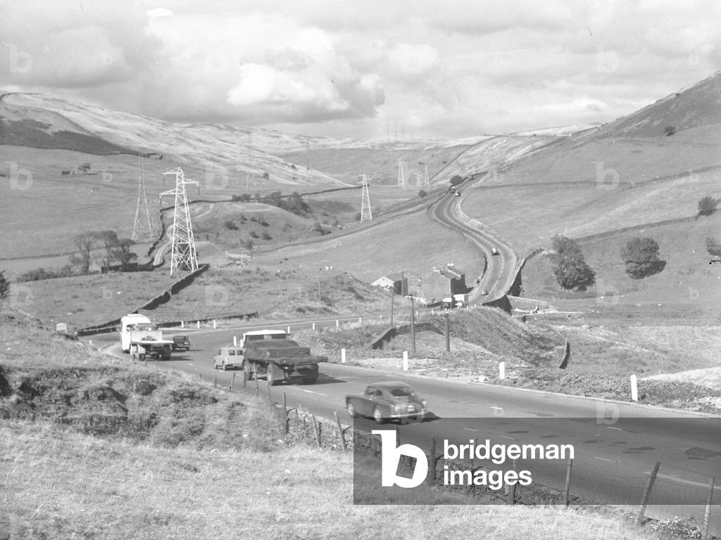 Traffic on Shap road, 1930s-60s (b/w photo)