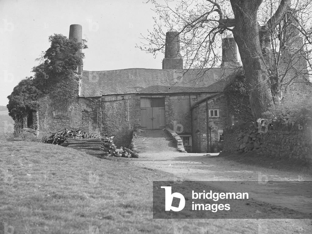 View of back of Coniston Old Hall and ramp entrance, 1930s-60s (b/w photo)