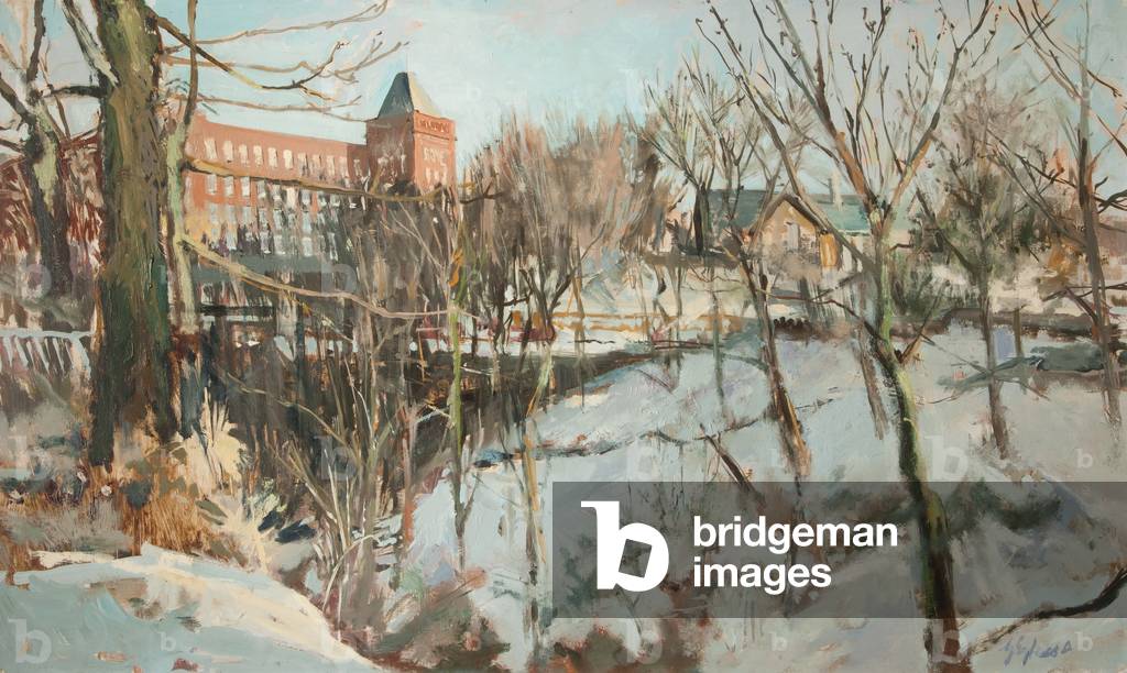 Springhead, near Oldham (oil on canvas)