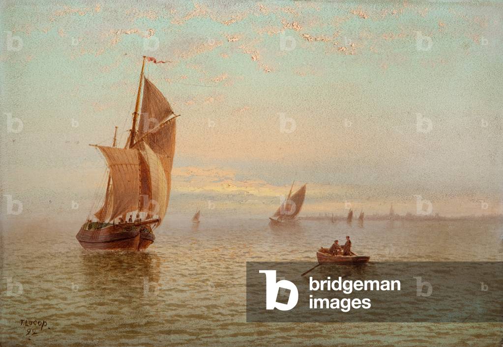 Evening, Coastal Scene, 1892 (oil on canvas)