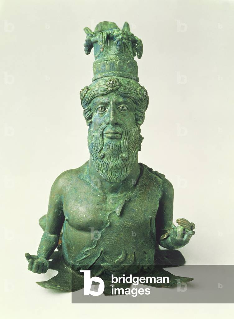 Bust of Dionysus-Sabazius, from Pompeii, late 2nd century BC (bronze)