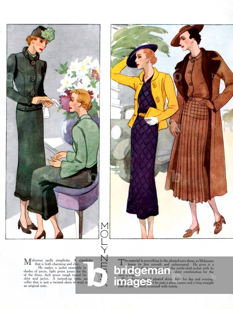 Molyneux magazine advert, 1930s (colour litho)