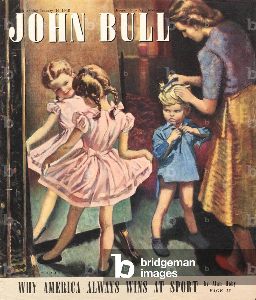 Front cover of 'John Bull' magazine, January 1948 (colour litho)