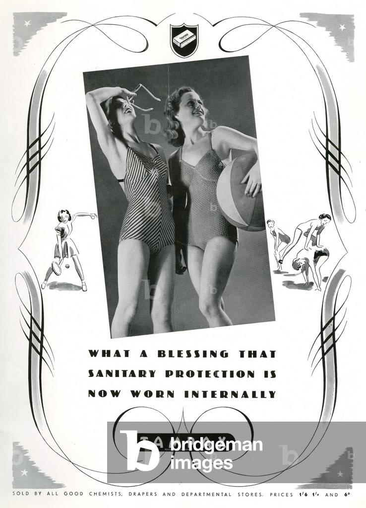 Tampax Magazine Advert, 1940s (litho)