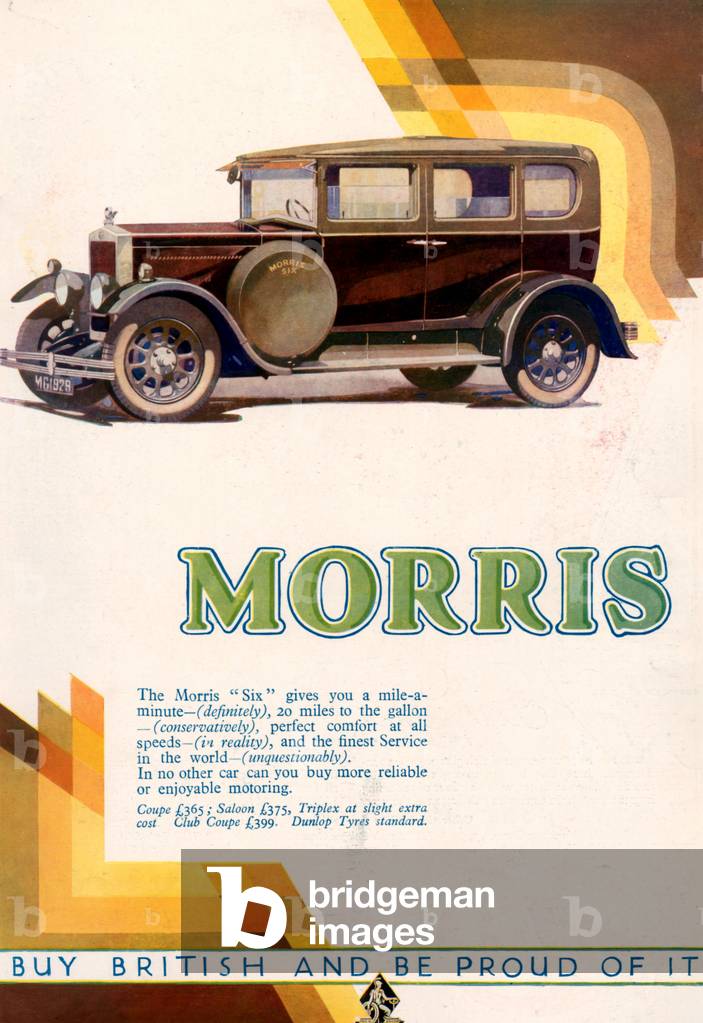 Morris magazine advert, 1929 (colour litho)