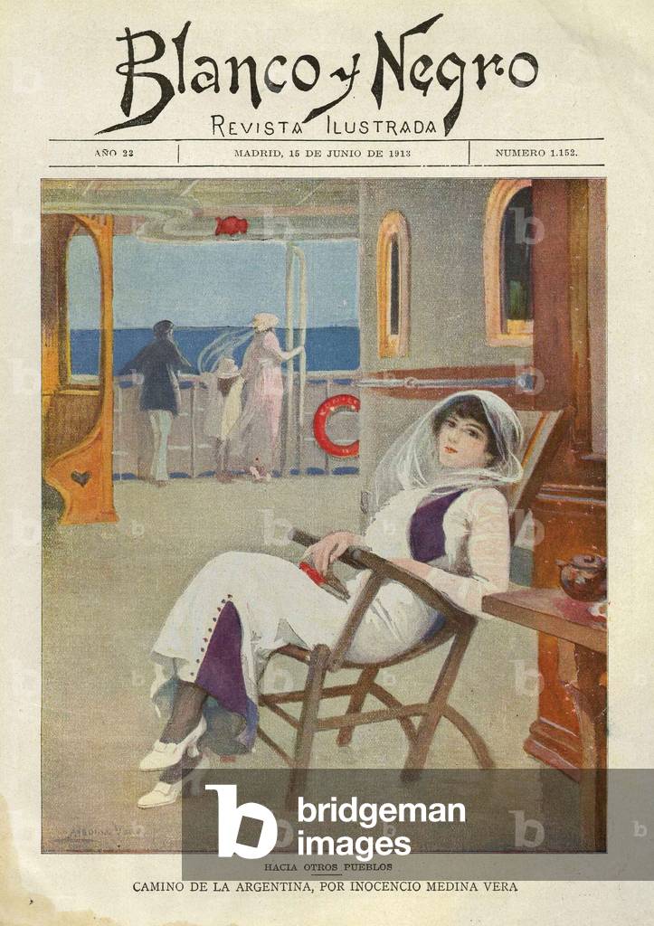 Front cover of 'Blanco y Negro', 1913 (colour litho)