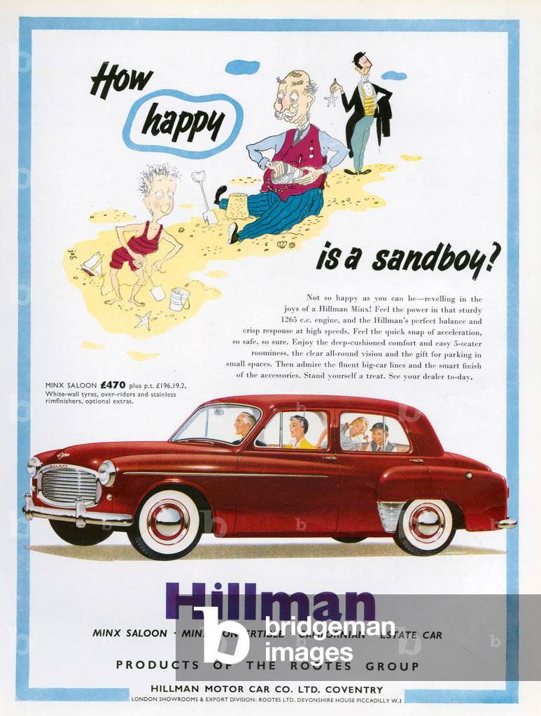 Hillman Magazine Advert, 1954 (colour litho)