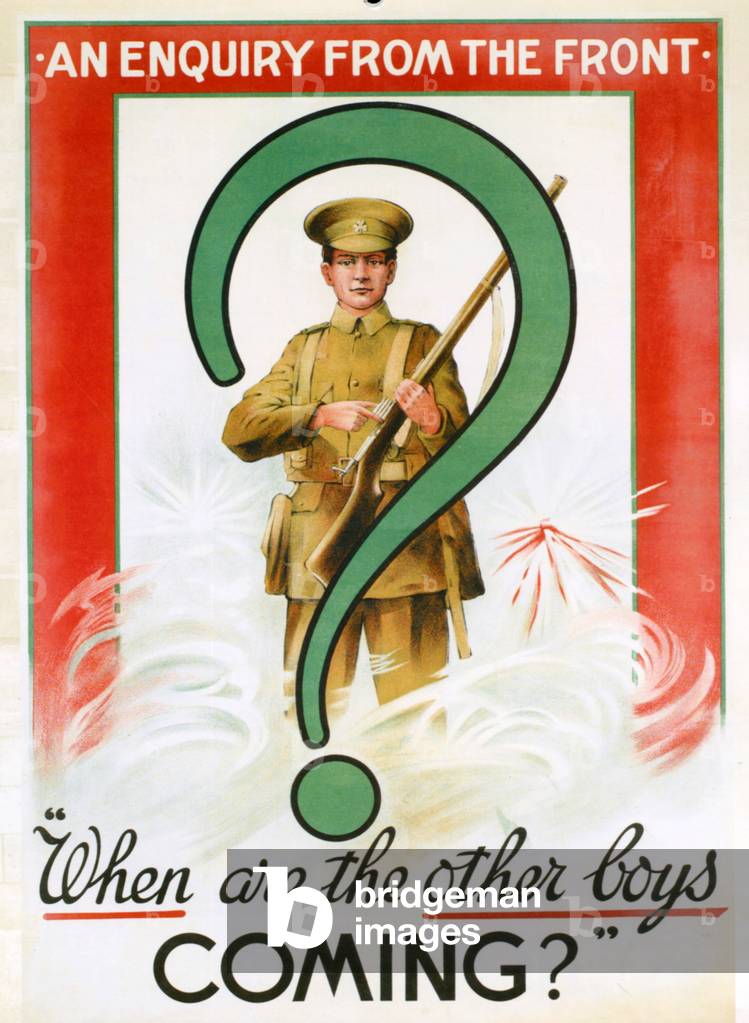 WWI Recruitment Poster, 1915 (colour litho)