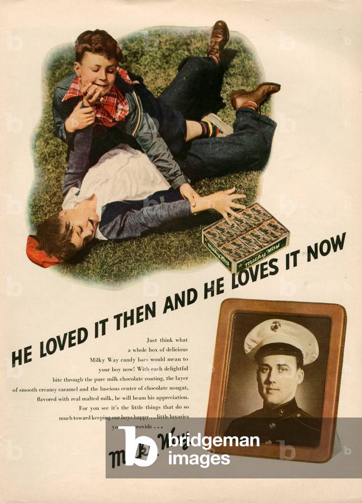 Milky Way Magazine Advert, 1930s (colour litho)