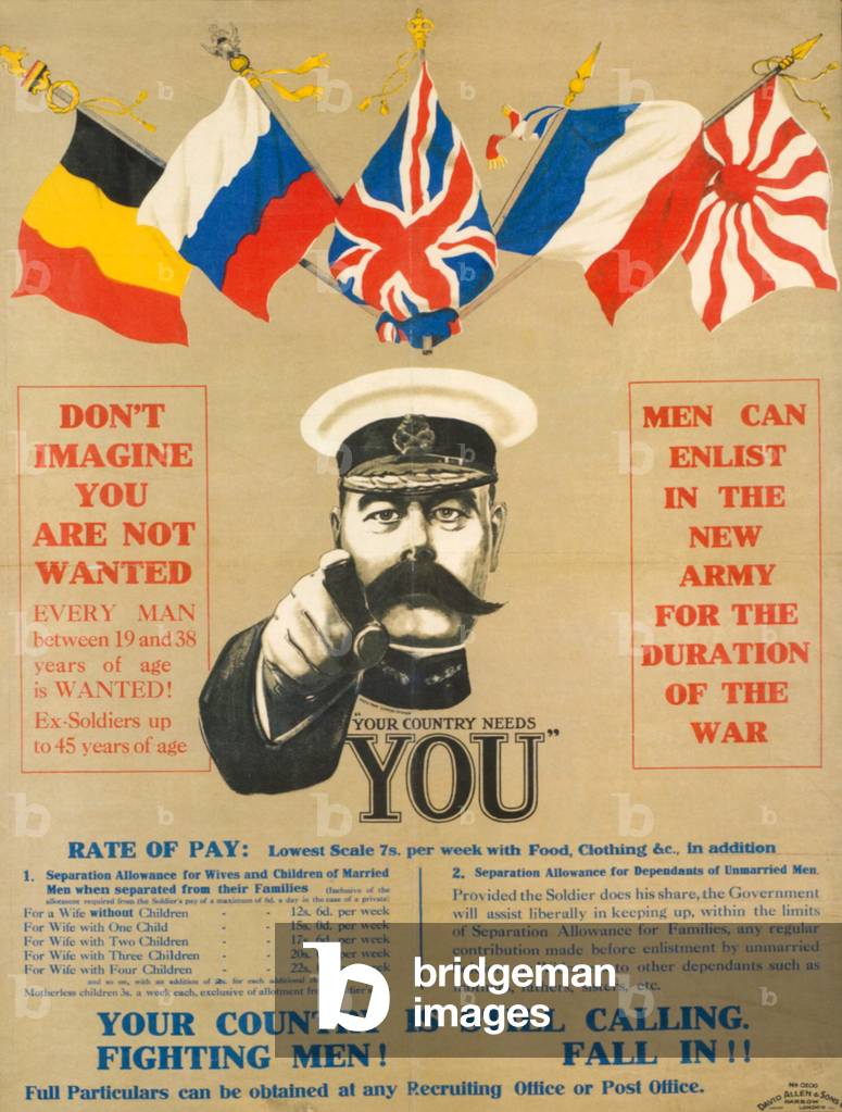 Your Country Needs You, 1914 (colour litho)