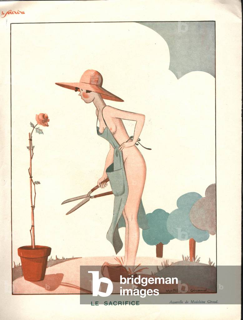 Le sacrifice, illustration from 'Le Sourire', 1920s (colour litho)