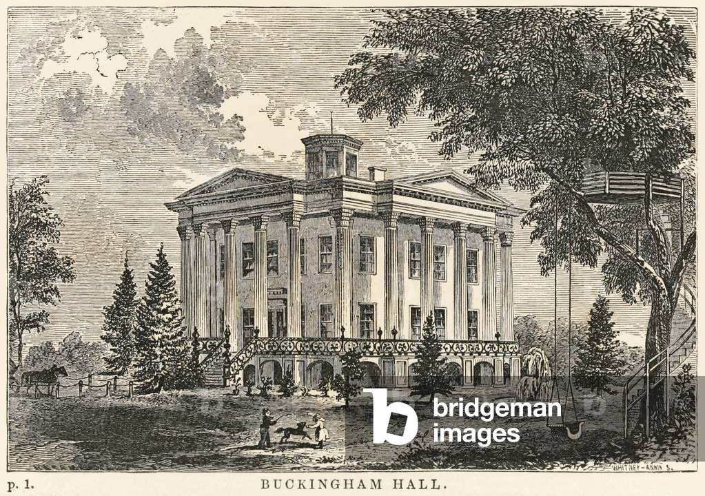 Buckingham Hall,  illustration from Uncle Tom's Cabin (engraving)
