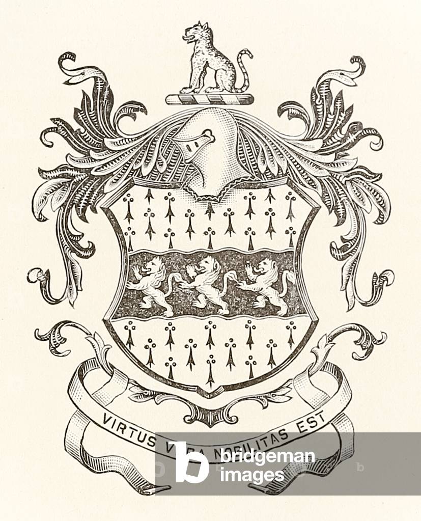 Heraldic achievement of William Mather of Salop (Shropshire, England) circa 1600