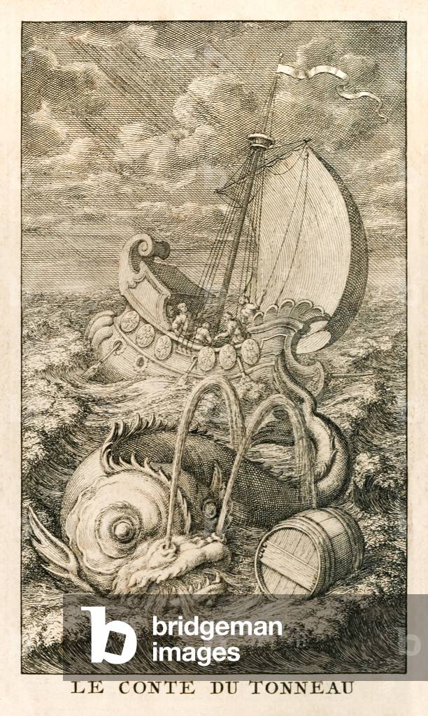 Frontispiece from 'Le Conte du Tonneau etc' (A Tale of a Tub) by Jonathan Swift, 1732 (engraving)