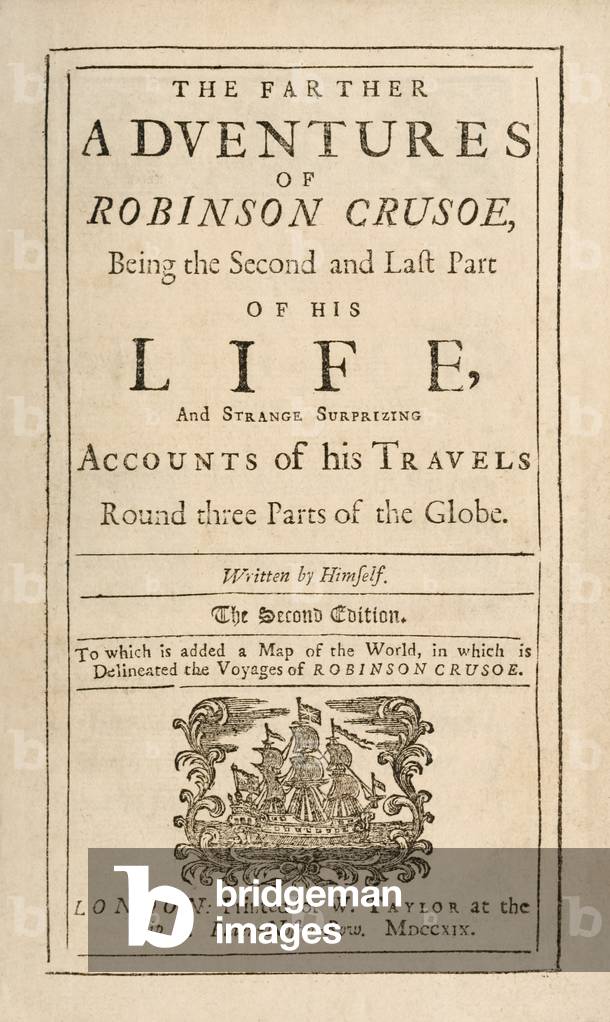 The Life and Strange Surprising Adventures of Robinson Crusoe, 18th century (engraving)