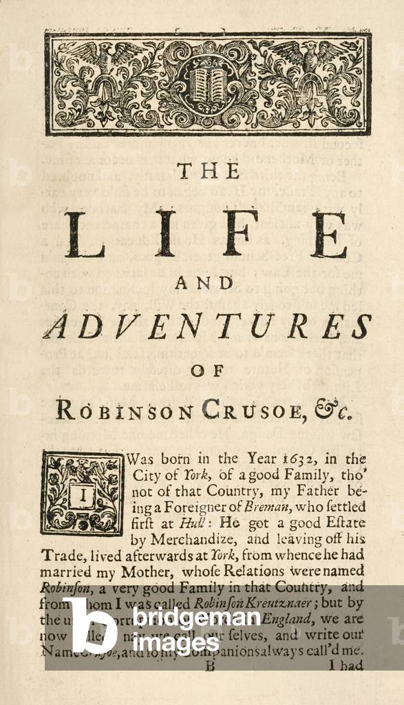 The Life and Strange Surprising Adventures of Robinson Crusoe, 18th century (engraving)