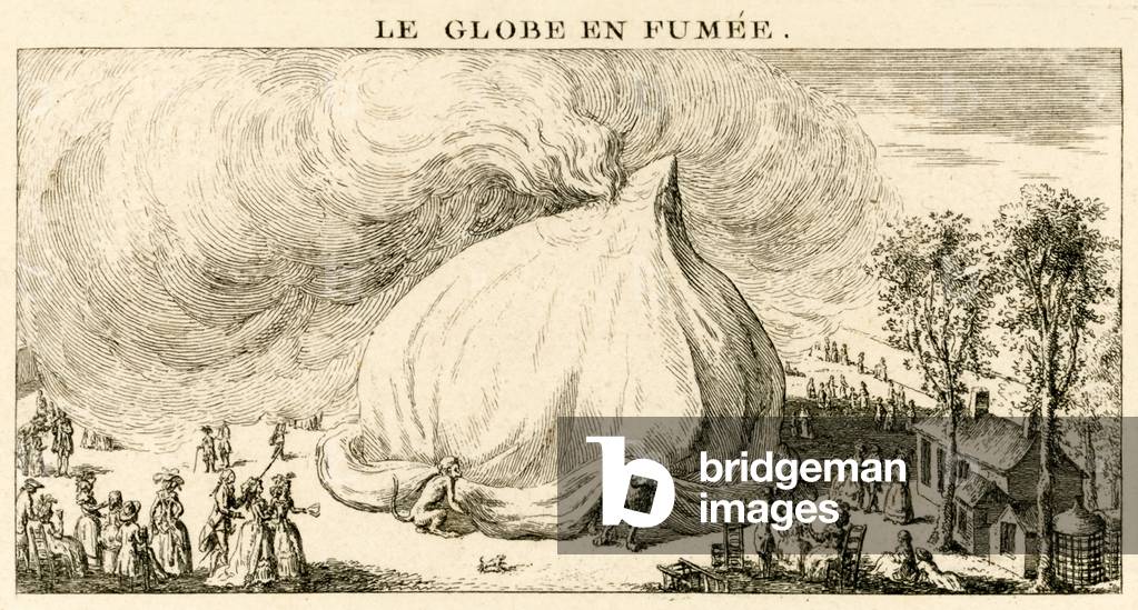 Le Globe en Fumee', the failed ballooning attempt of Miolan and Janinet in Jardin de Luxembourg, Paris on 11 July 1784