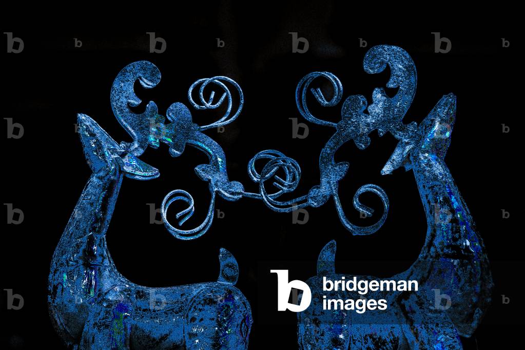 Blue Reindeer, 2017 (repainted photograph)