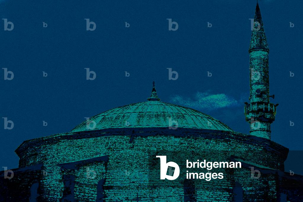 Safronbolu Mosque, 2017 (hand repainted photograph)