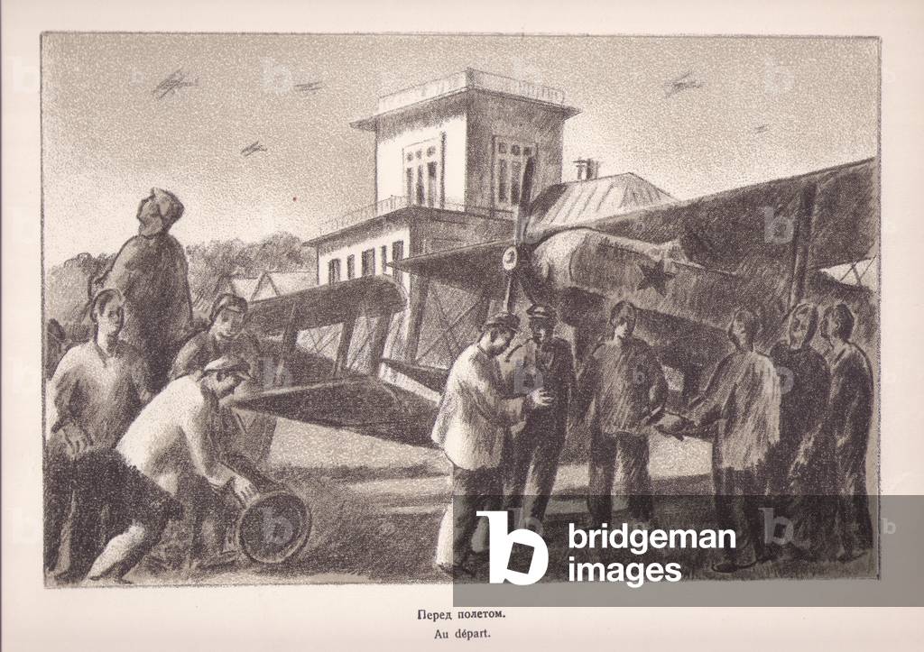 Before the Flight (Au depart), 1921 (lithograph)