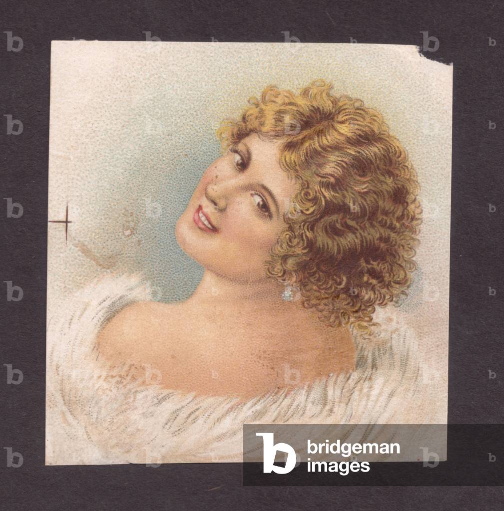 Portrait of a woman, 1900s (colour litho)