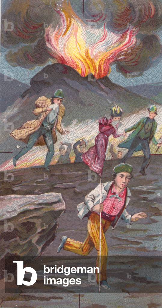 Volcanic eruption, 1900s (colour litho)
