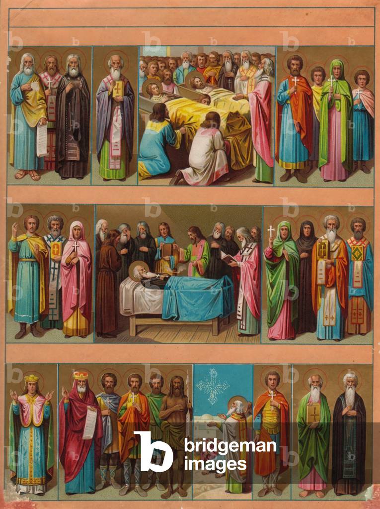 Religious scene, 1900s (colour litho)