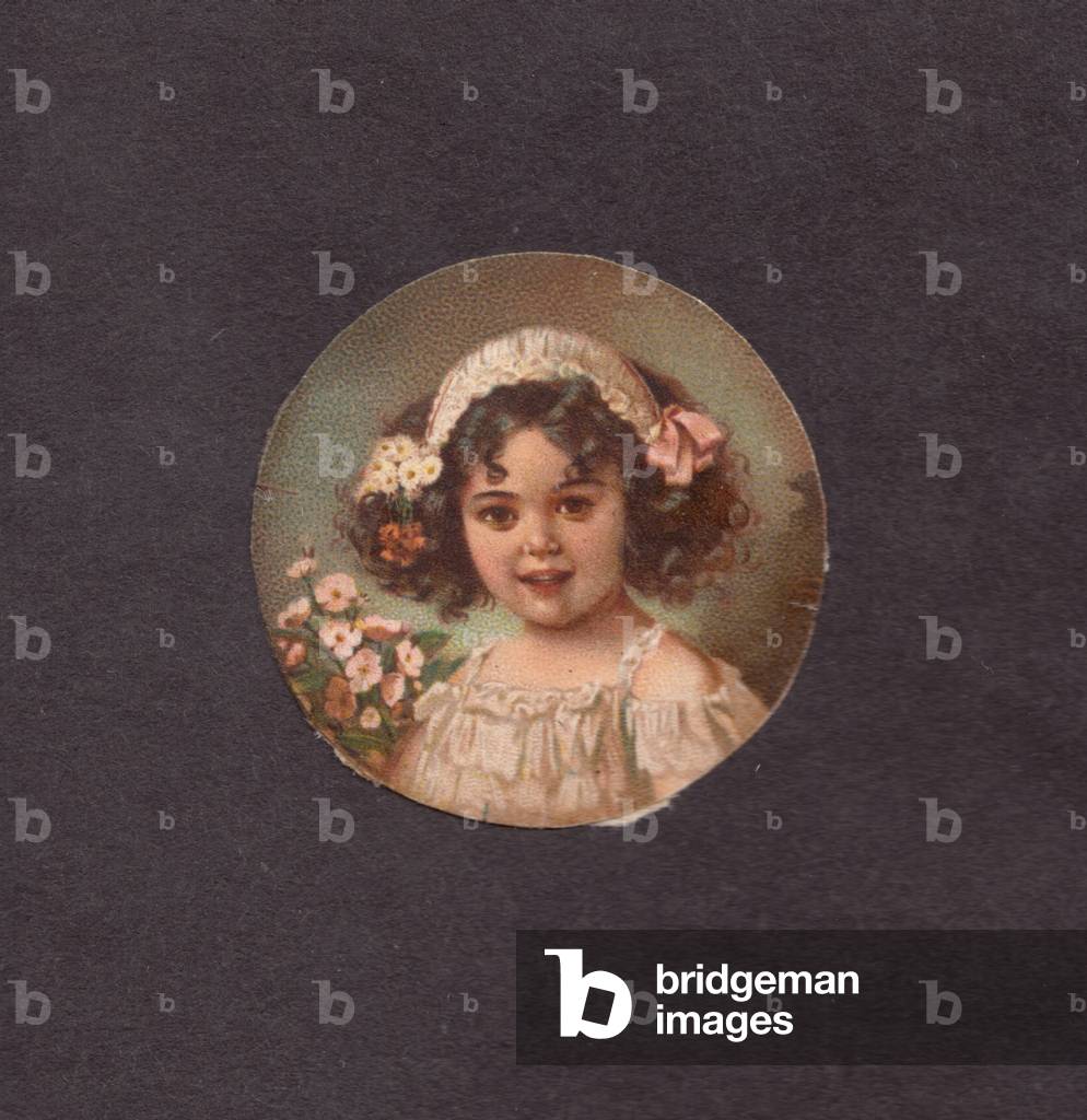 Young girl, 1900s (colour litho)