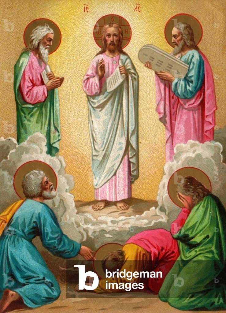 Jesus and other prophets, 1900s (colour litho)