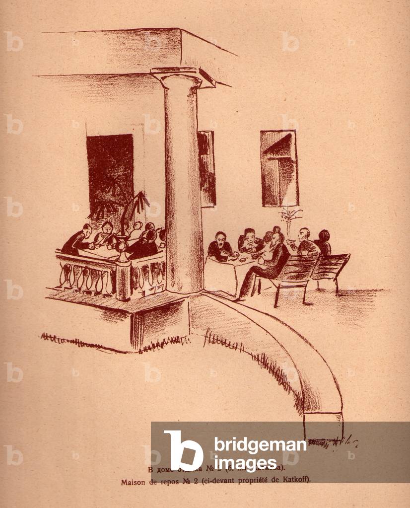 At the Rest Home № 2 (formerly owned by Katkov) (Maison de repos № 2 (bi-cervant propriete de Katkoff)), 1921 (lithograph)