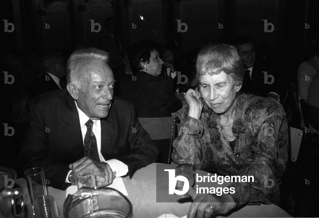 13/07/1990 Rome, Premio Strega, in the Picture the Publisher Luigi Einaudi And the Writer Natalia Ginsburg (b/w photo)