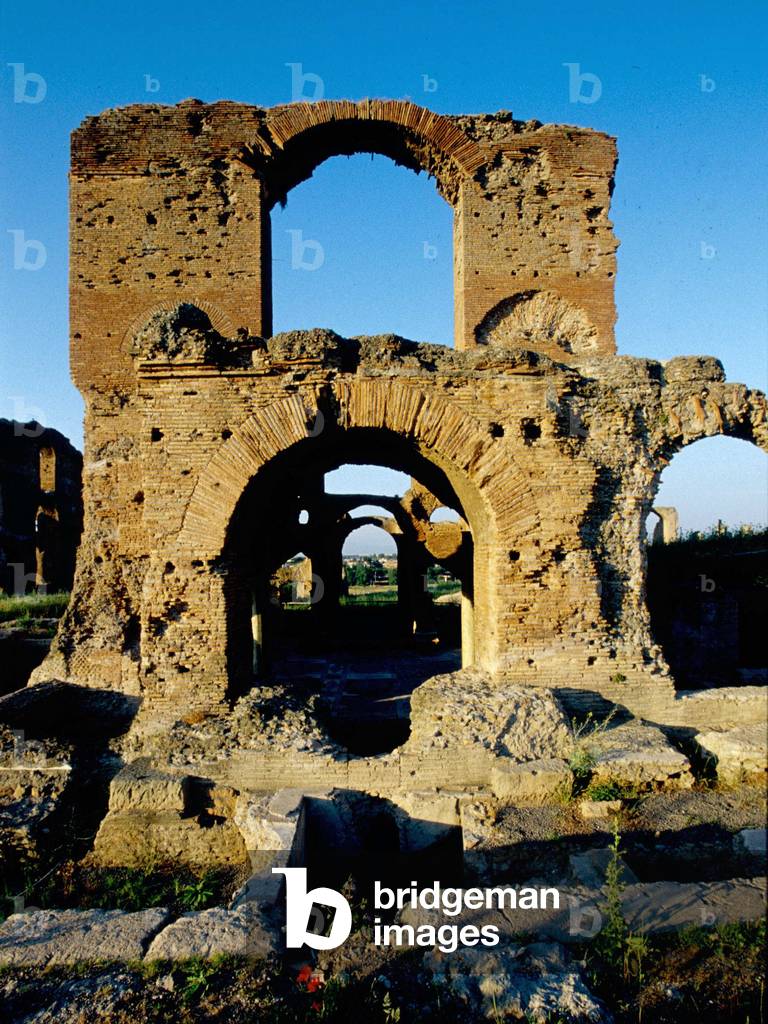 Vue des ruines de la villa dei Quintilli sur la Via Appia a Rome. Photo Frassineti ©AGF/Leemage