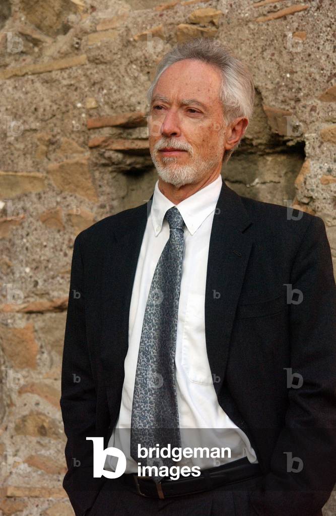 06/2004. Troisième festival de littérature à la Basilique de Massenzio. Portrait de John Maxwell Coetzee. Photo Frassinetti.