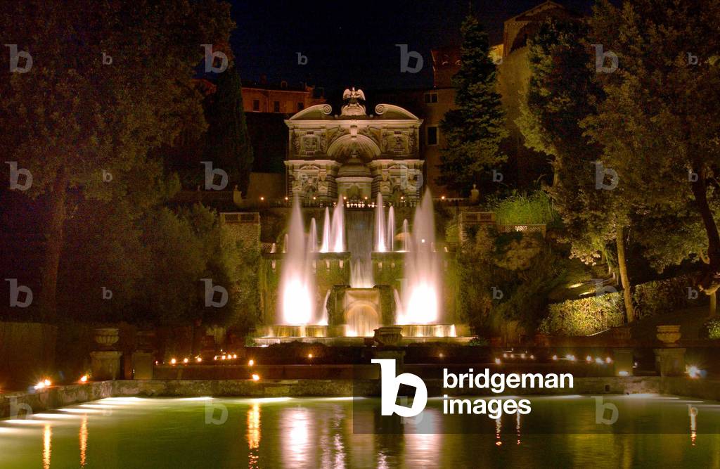 29/07/2004, vue du parc de la Villa d'Este. Elle fut construite vers 1550 par le Cardinal Ippolito d'Este. Tivoli.  Photo Frassineti ©AGF/Leemage