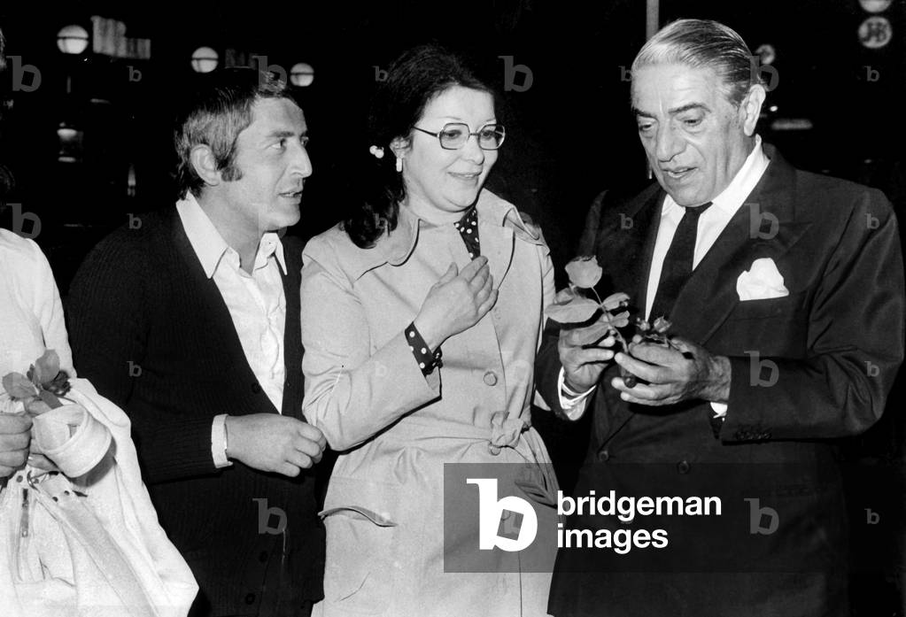 1968 About, Rome, the Greek Shipowner Aristotle Onassis Walks in Via Veneto (b/w photo)