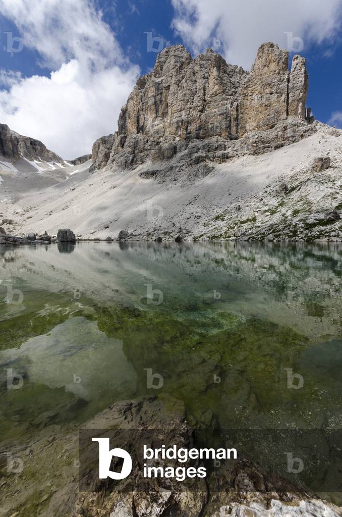 Italy dolomites sella group pisciadu alpine lake bg.: sas da lech 2936m ©Nardi Alberto/AGF/Leemage