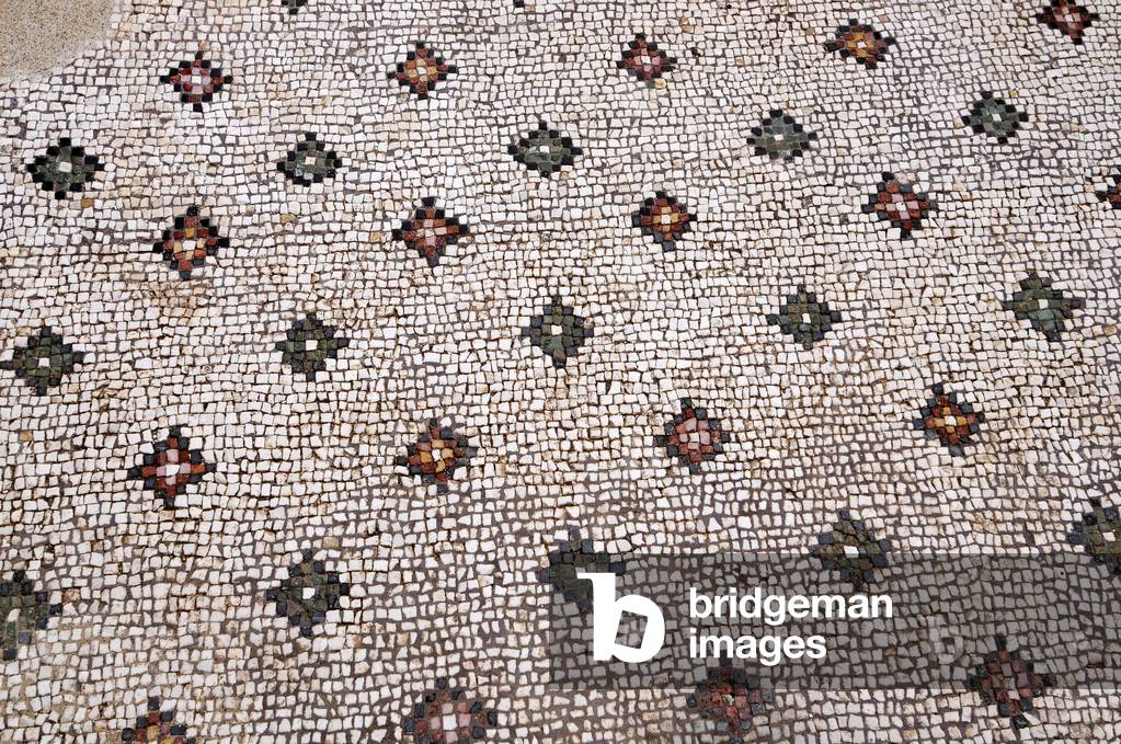 detail of mosaic floors. View of the remains of the Villa dei Quintili (Quintilii), 2nd century. Via Appia, in Rome. 2010