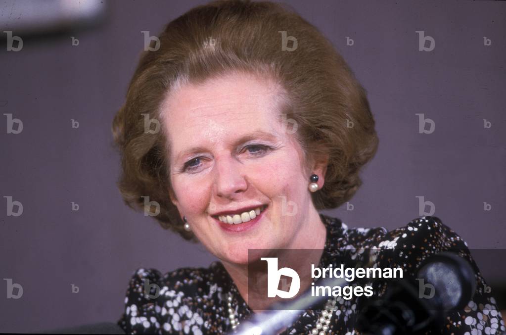 01/07/1985 Milan, International Meetings, the English Premier Margaret Thatcher (photo)