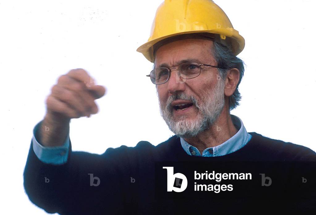 28/03/2002, portrait de l'architecte italien Renzo Piano sur le chantier de l'Auditorium de Rome. Photo Scalfari © AGF/ Leemage