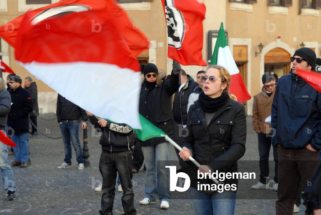 "20/02/2009 offenbarung de l'association italienne neofasciste (neo-fasciste ou neo fasciste) Casapound contre