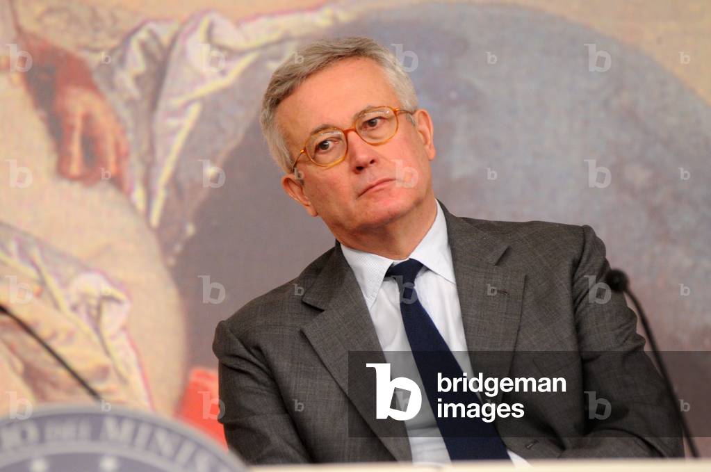 05/05/2011 Rome, Government Press Conference After the Council of Ministers. in the Photo the Minister of Finance Giulio Tremonti (photo)