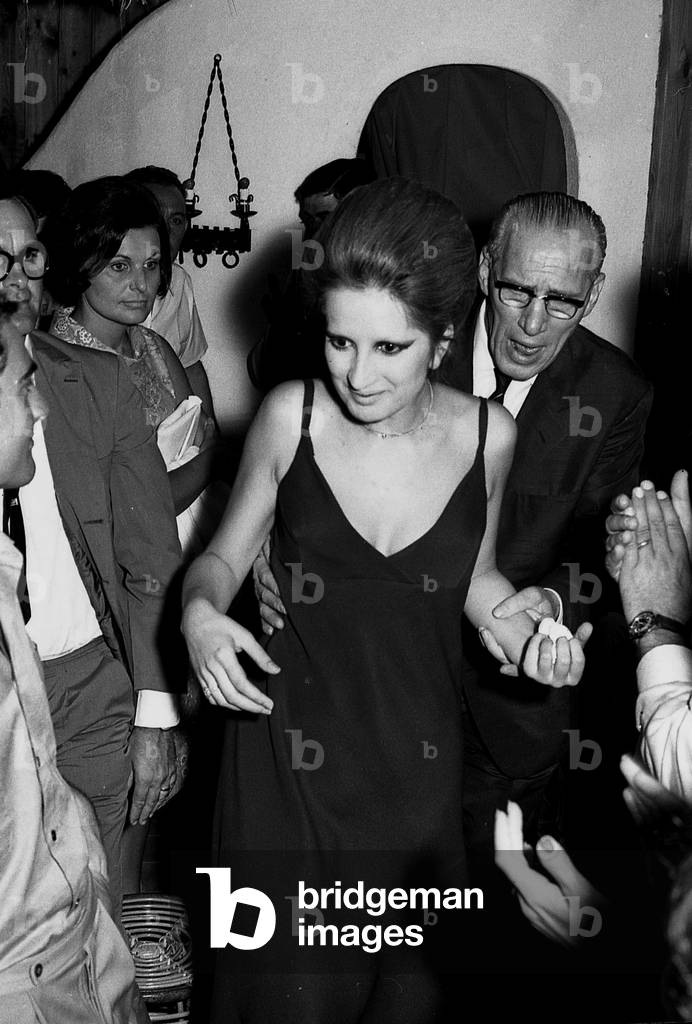 1970S, Viareggio, Mina Performs at La Bussola with her Impresario Elio Gigante (b/w photo)
