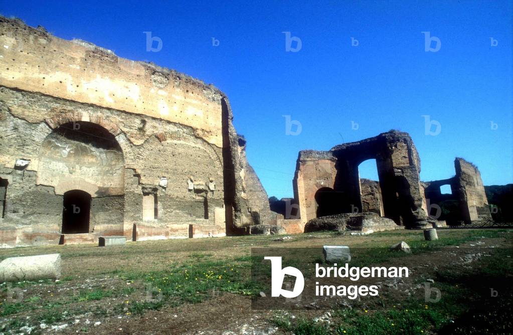 Vue des thermes de Caracalla a Rome (elles furent construites par l'empereur du meme nom vers 211-217 ap. JC).